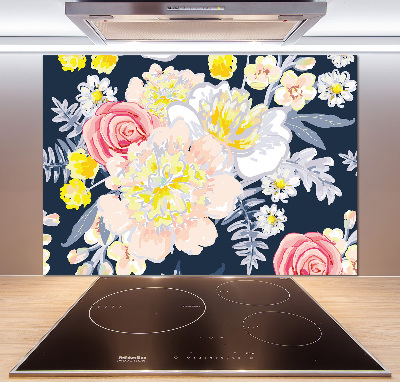 Cooker splashback Floral pattern