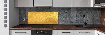 Kitchen splashback Golden foil background