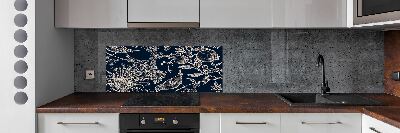 Cooker splashback Flowers and birds