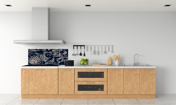 Cooker splashback Flowers and birds