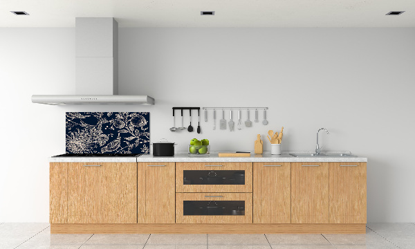 Cooker splashback Flowers and birds