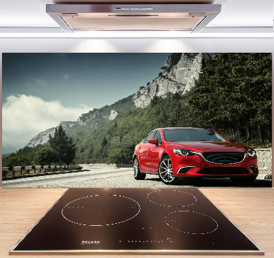 Kitchen splashback Car in the mountains