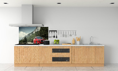 Kitchen splashback Car in the mountains