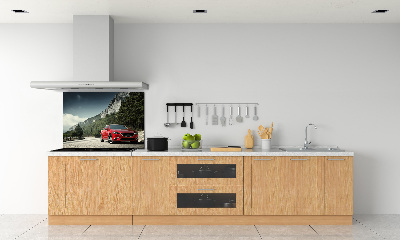 Kitchen splashback Car in the mountains