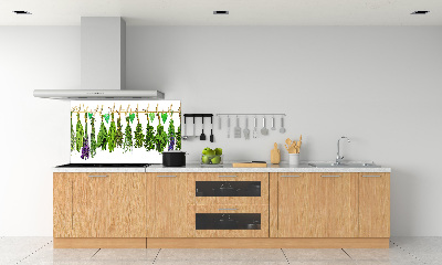 Cooker splashback Herbs on a string