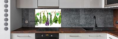 Cooker splashback Herbs on a string