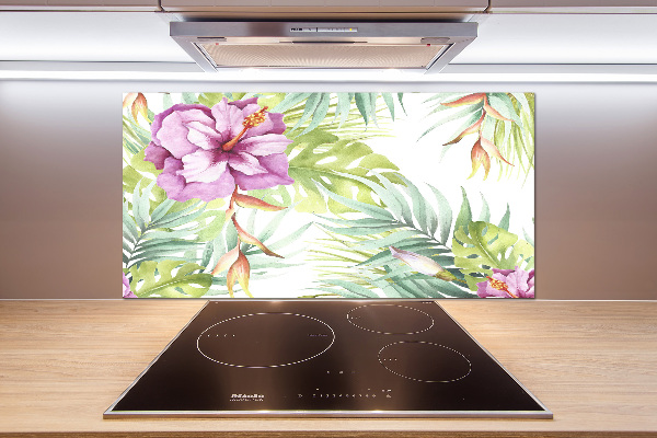 Cooker splashback Hawaiian flowers