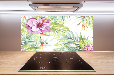 Cooker splashback Hawaiian flowers