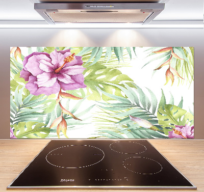 Cooker splashback Hawaiian flowers