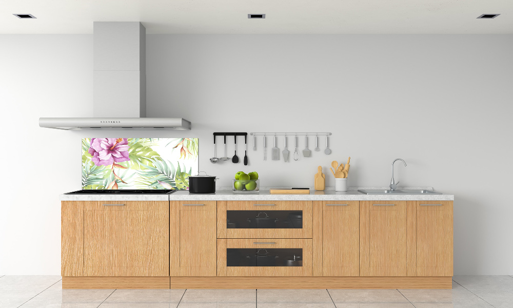 Cooker splashback Hawaiian flowers