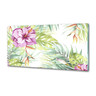 Cooker splashback Hawaiian flowers