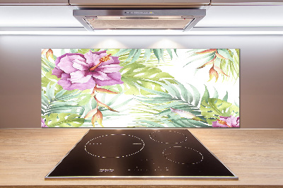 Cooker splashback Hawaiian flowers