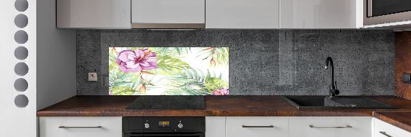 Cooker splashback Hawaiian flowers