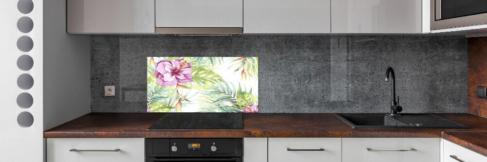 Cooker splashback Hawaiian flowers