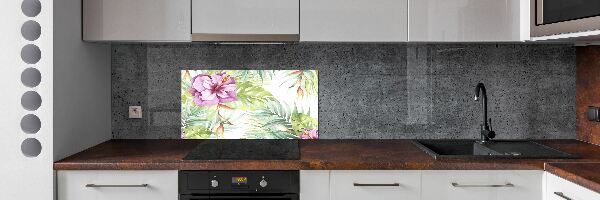 Cooker splashback Hawaiian flowers