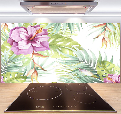 Cooker splashback Hawaiian flowers