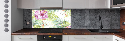 Cooker splashback Hawaiian flowers