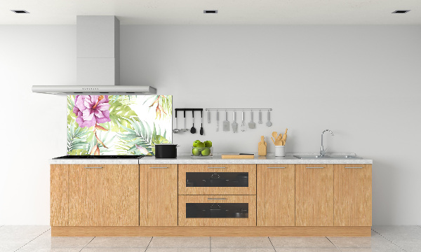 Cooker splashback Hawaiian flowers