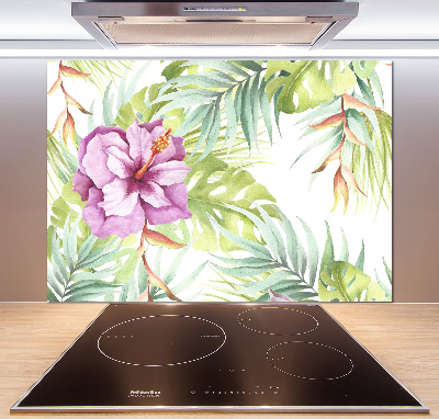 Cooker splashback Hawaiian flowers