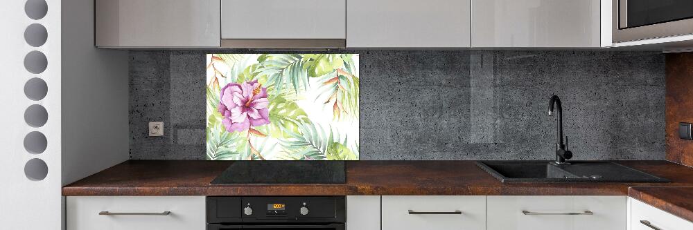 Cooker splashback Hawaiian flowers