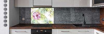 Cooker splashback Hawaiian flowers