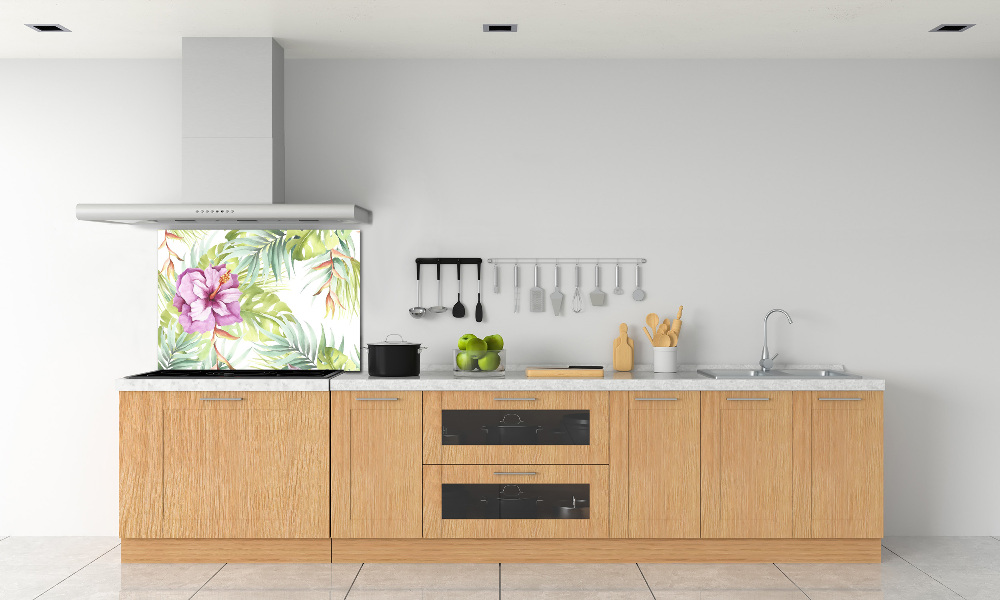 Cooker splashback Hawaiian flowers