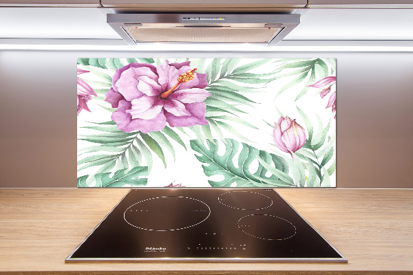 Cooker splashback Hawaiian flowers