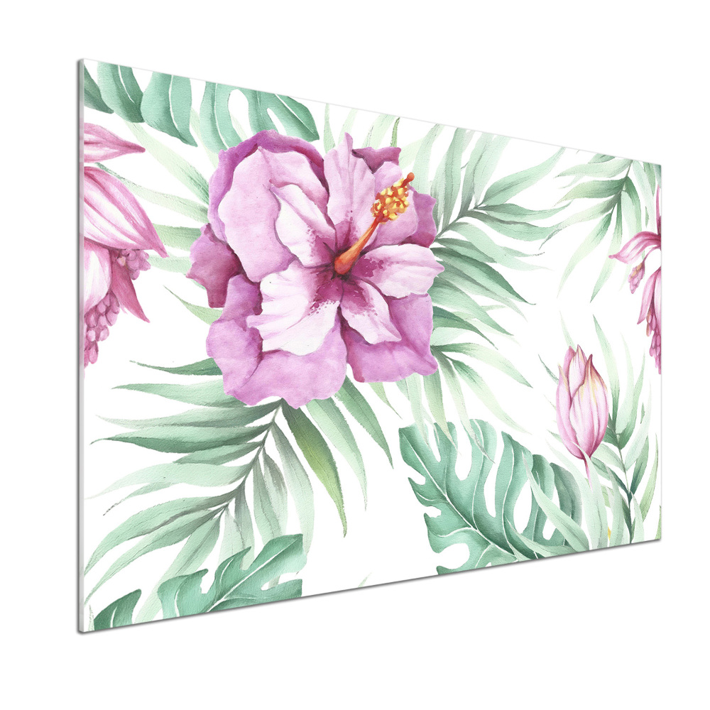 Cooker splashback Hawaiian flowers