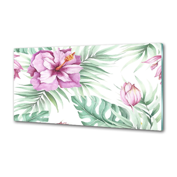 Cooker splashback Hawaiian flowers