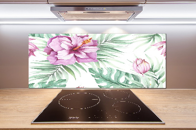 Cooker splashback Hawaiian flowers