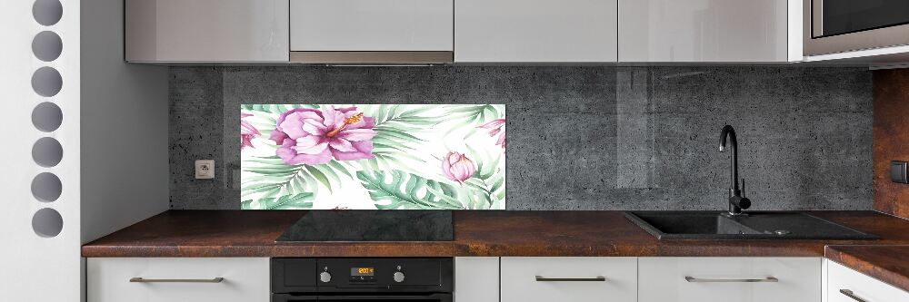 Cooker splashback Hawaiian flowers