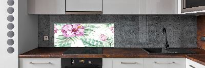 Cooker splashback Hawaiian flowers