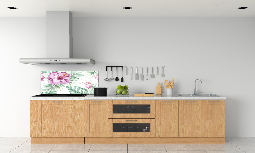 Cooker splashback Hawaiian flowers