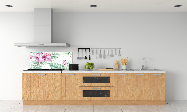 Cooker splashback Hawaiian flowers