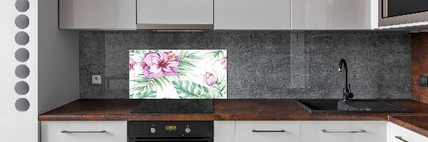 Cooker splashback Hawaiian flowers