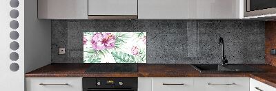 Cooker splashback Hawaiian flowers