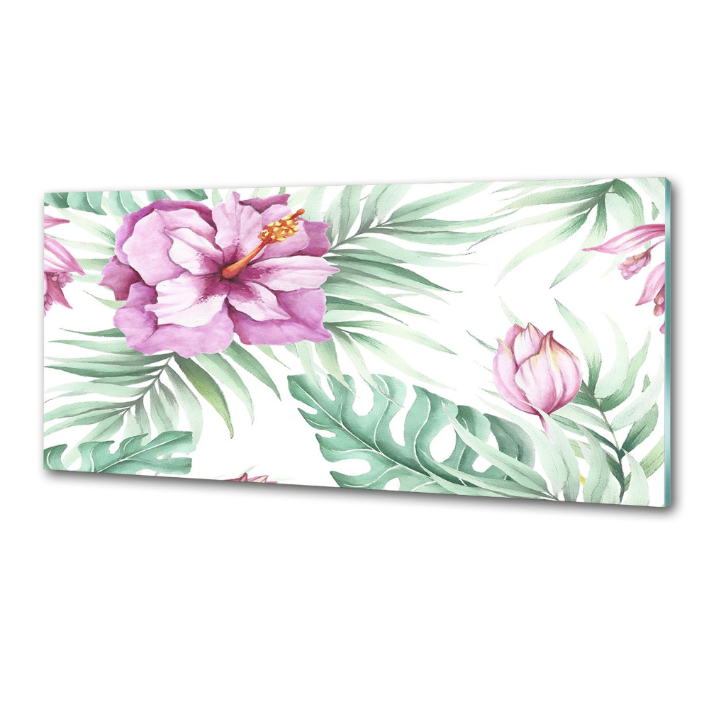 Cooker splashback Hawaiian flowers