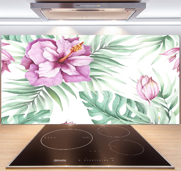 Cooker splashback Hawaiian flowers