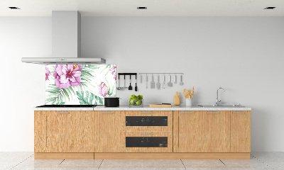 Cooker splashback Hawaiian flowers