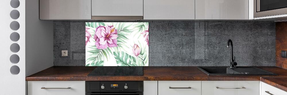 Cooker splashback Hawaiian flowers