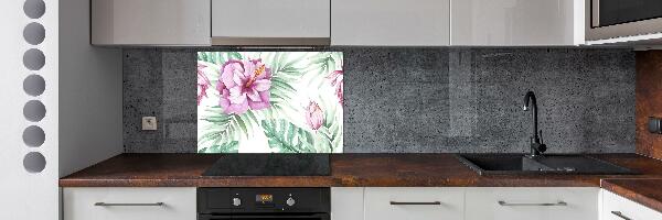 Cooker splashback Hawaiian flowers