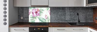 Cooker splashback Hawaiian flowers