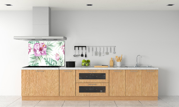 Cooker splashback Hawaiian flowers