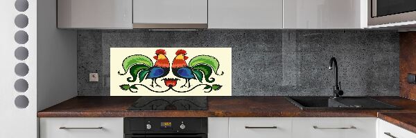 Cooker splashback Roosts folk pattern