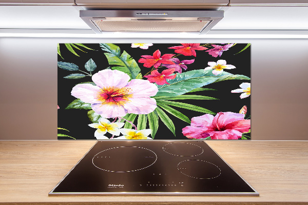 Cooker splashback Hawaiian flowers