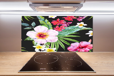 Cooker splashback Hawaiian flowers