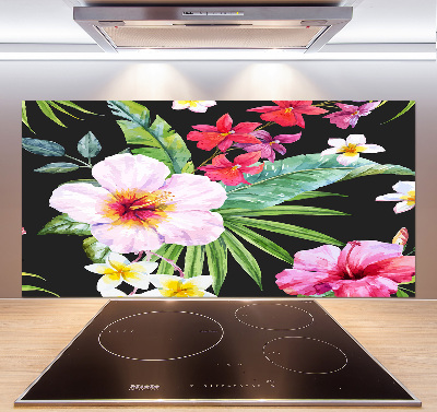 Cooker splashback Hawaiian flowers