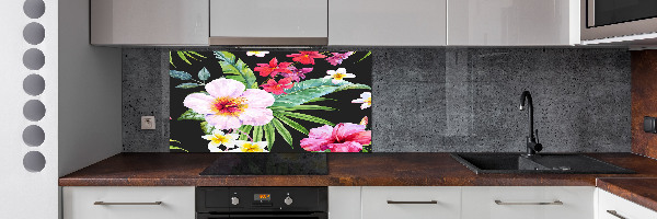 Cooker splashback Hawaiian flowers