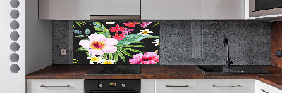 Cooker splashback Hawaiian flowers