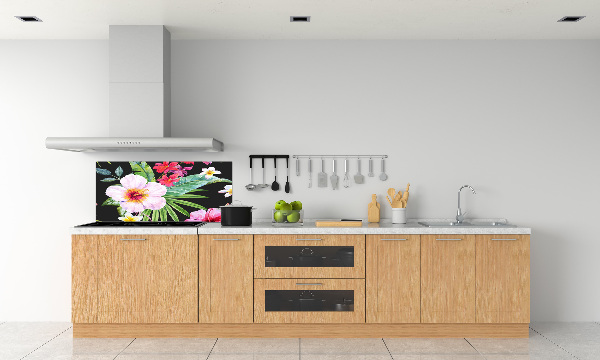 Cooker splashback Hawaiian flowers